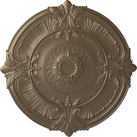 Ekena Millwork Attica Ceiling Medallion (Fits Canopies up to 3 3/4"), Hand-Painted Warm Silver, 39 1/2"OD x 2 1/2"P CM39ATWSS